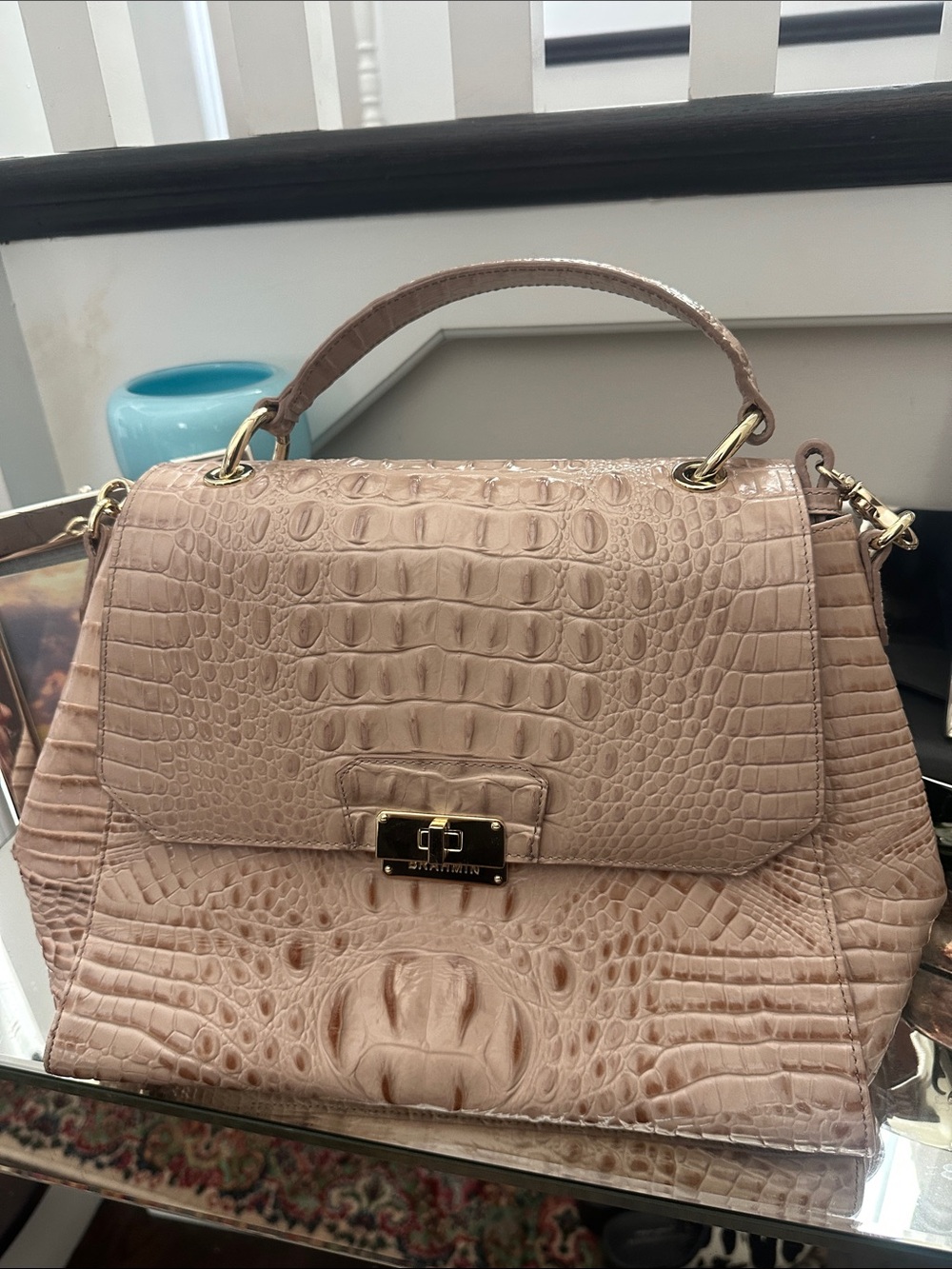 BRAHMIN CROC LEATHER BAG